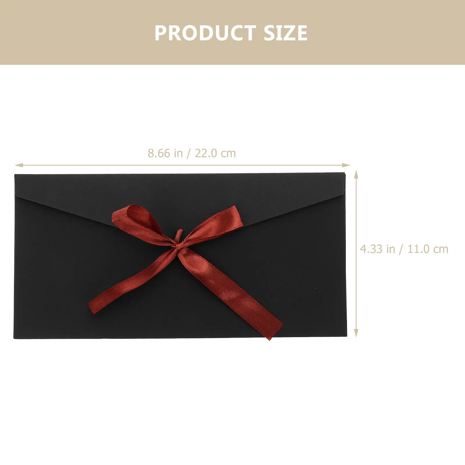 10Pcs Elegant Bowknot Kraft Invitation Envelopes High-Grade Textured Paper Envelopes for Wedding Shower Birthday Party Greeting