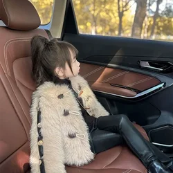 Children clothing 2023 autumn winter new girls fur jacket Korean version little girl warm and stylish princess baby girl jacket