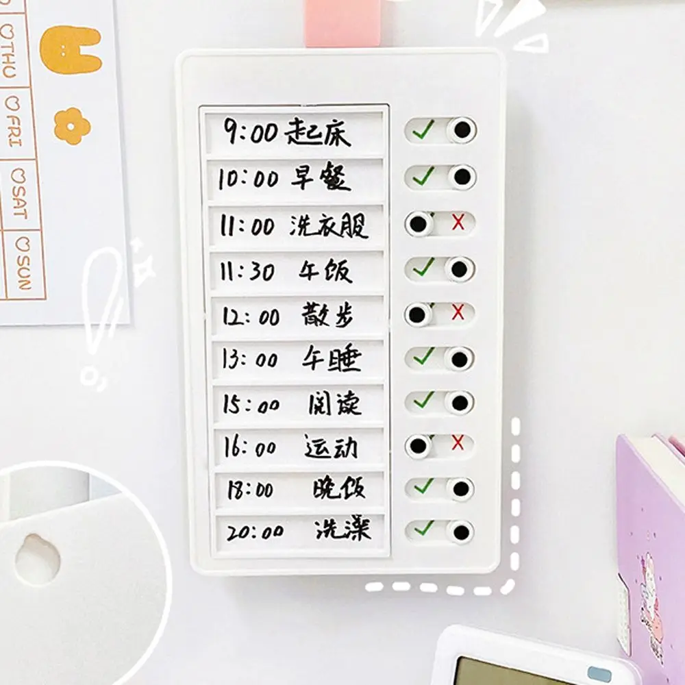 List Daily Planner  DIY Student Message Checklist Chore Chart Memo Plastic Board Children's Self-discipline Punch Card