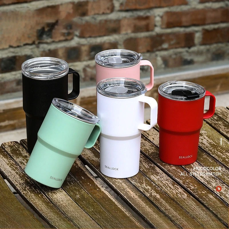 

Офисная двухслойная кружка из нержавеющей стали 304, студенческая кофейная чашка для чая с молоком и ручкой крышки