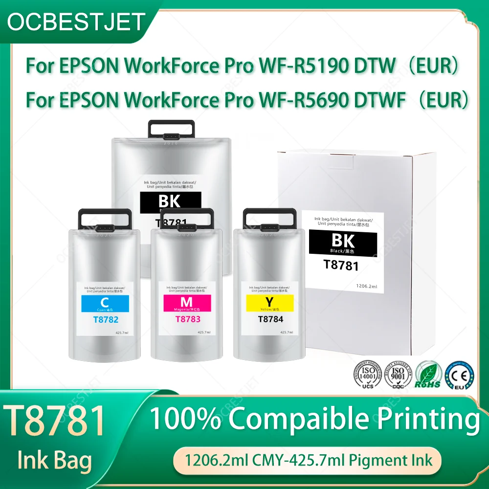 T8781 T8782 T8783 T8784 Ink Cartridge With Pigment Ink For Epson WorkForce Pro WF-R5690DTWF WF-R5190DTW WF-R5690 WF-R5190 DTW