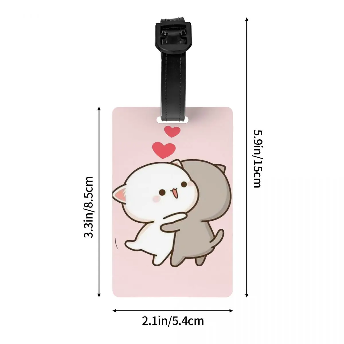 ที่กําหนดเองน่ารัก Mochi Peach Cat และ Goma Love แท็กกระเป๋าเดินทางความเป็นส่วนตัวป้องกันสัมภาระแท็กกระเป๋าเดินทางป้ายกระเป๋าเดินทาง