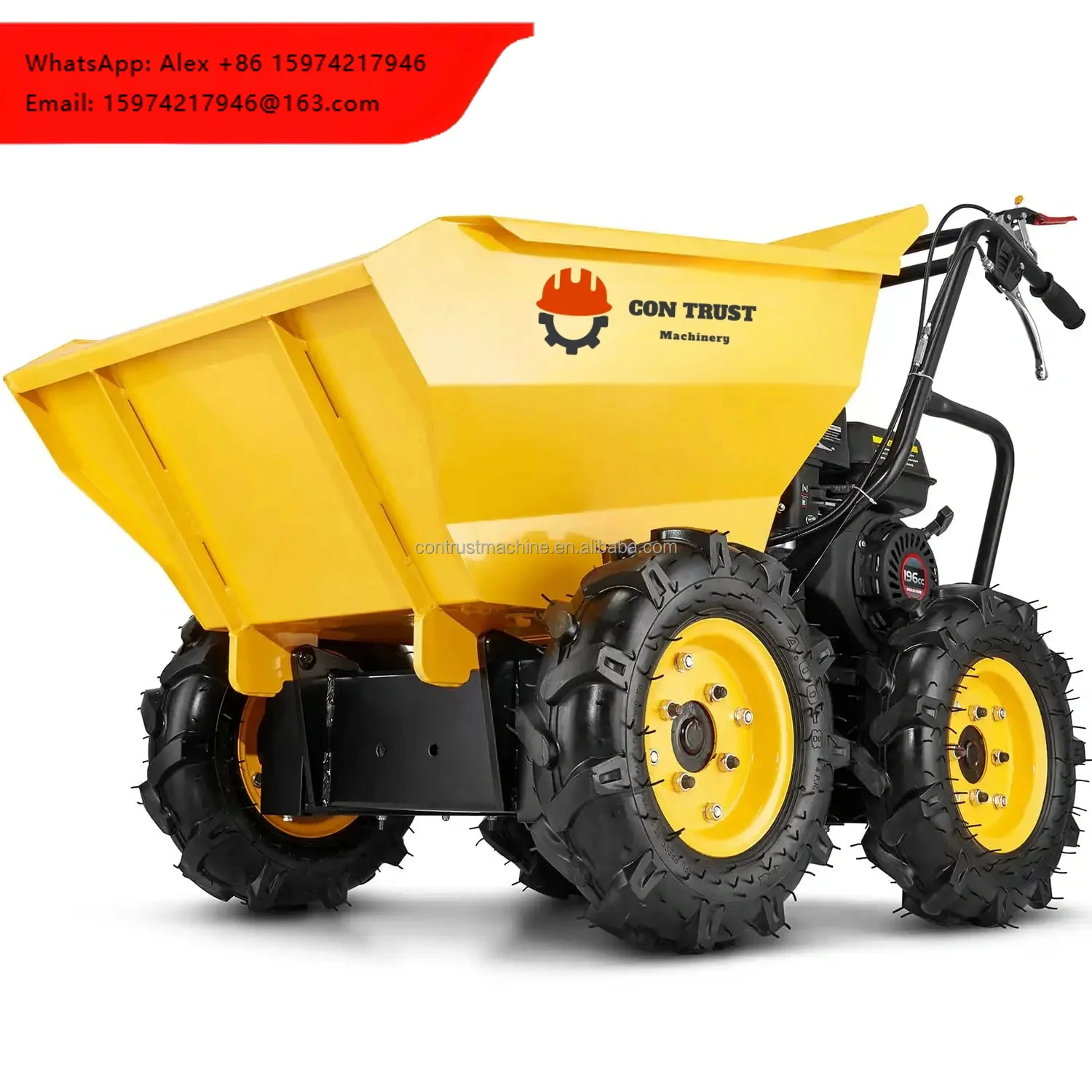 Power Motor Wheelbarrow 4 Wheel Electrical Truck Mini Site Dumper Electric Barrow
