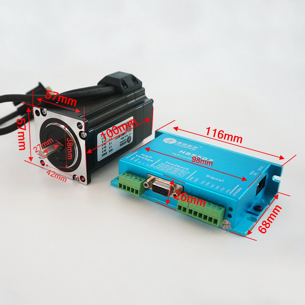 Leadshine HBS507 ac servo motor driver + 3 phase 2.0N.m 573HBM20-1000 NAME 23 step motor with encoder line