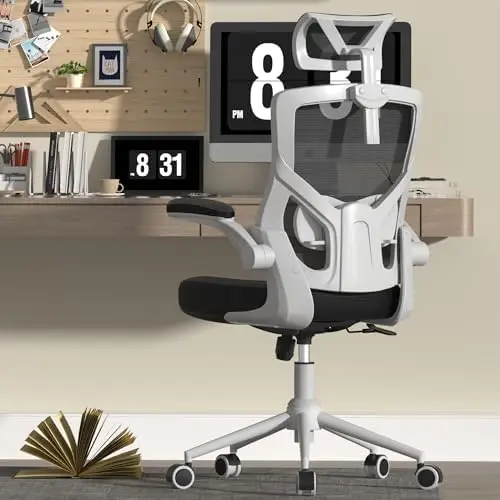 

Ergonomic Mesh Desk Chair, High Back Computer Chair- Adjustable Headrest with Flip-Up Arms, Lumbar Support, Swivel Executive