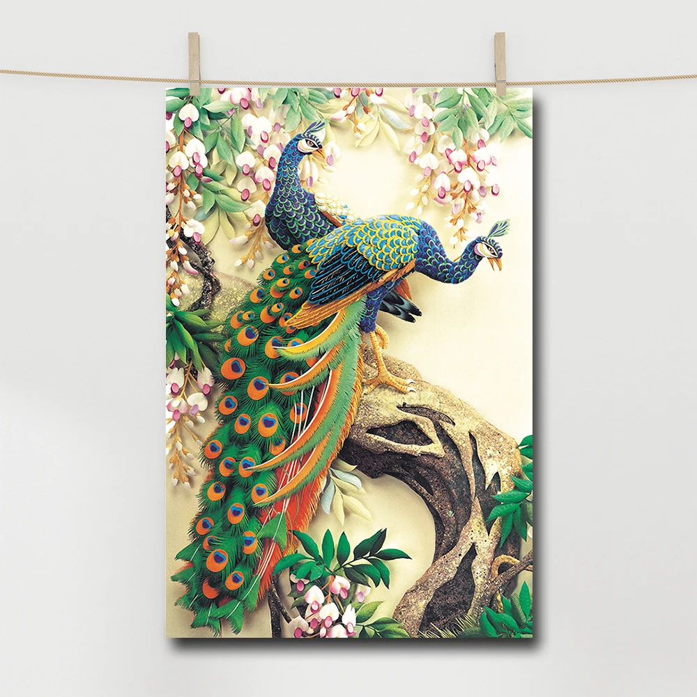 Canvas Painting Peacock Animal Canvas Wall Art Home Decor Wall Poster Room Mural Aesthetic Decoration
