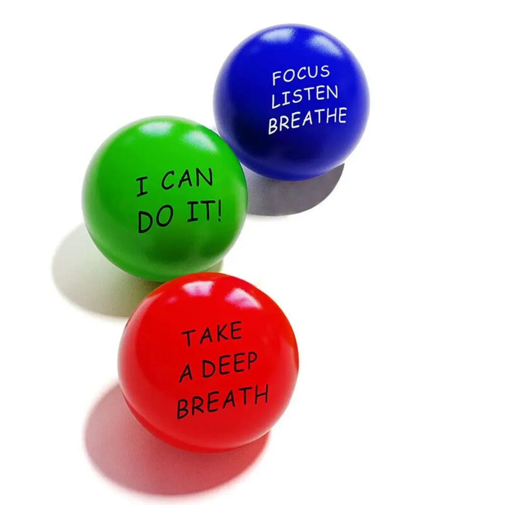 3/4/6Pack PU Motivational Stress Balls PU Hand Stress Ball Massage Finger Balls for Kids And Adults