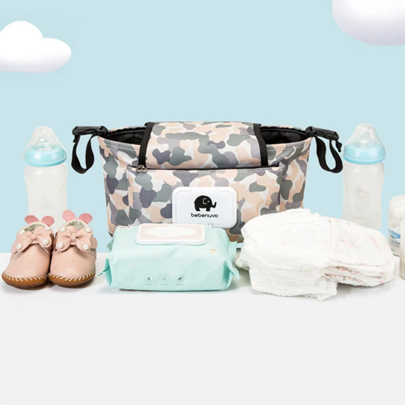 Large Capacity Baby Stroller Hanging Bag Flip Wipes Storage Box Baby Diaper Bags Organizer Crossbody Shoulder Bag Mummy Bag Tote