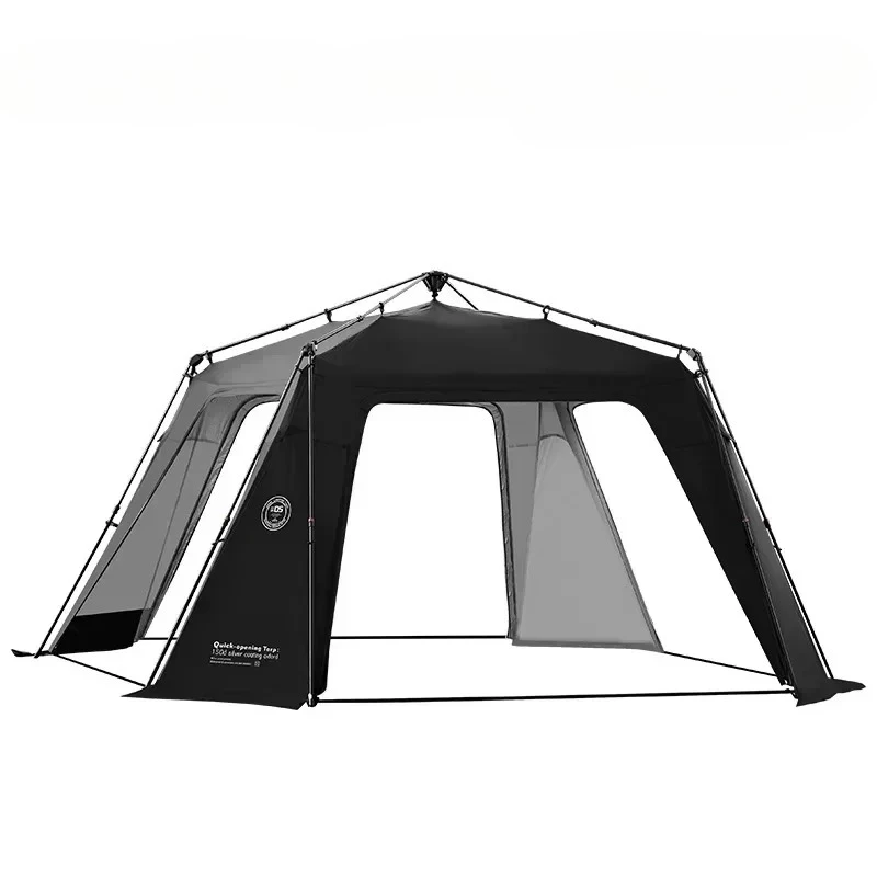 Sunburn Protection UPF50+ 8-10 Persons Folding Portable Camping Waterproof Tent Black/Green Sunshade Automatic Tent