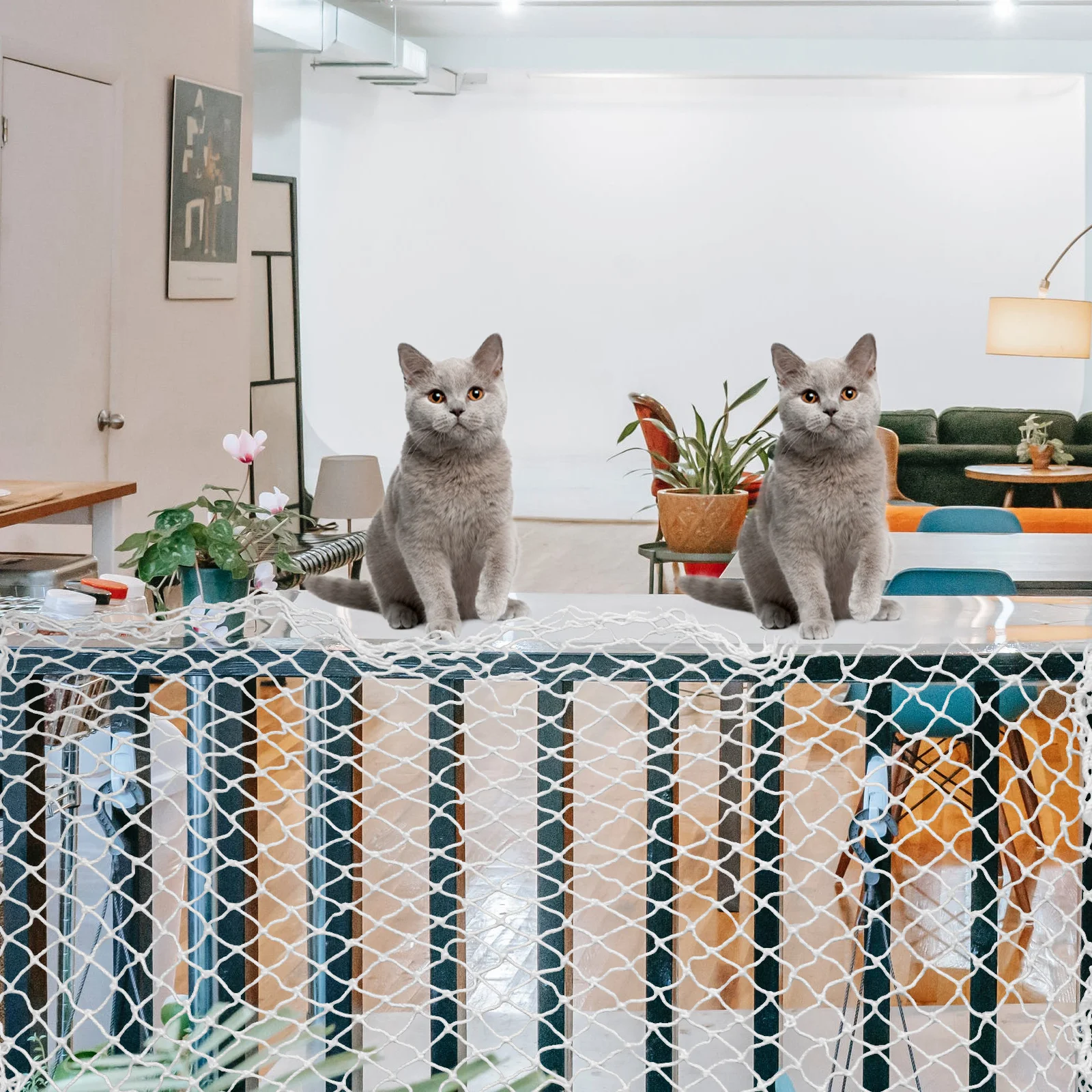 

Balcony Safety Net White Pet Guarding Anti-Fall Protection Sturdy Nylon Block Rail Safety Net