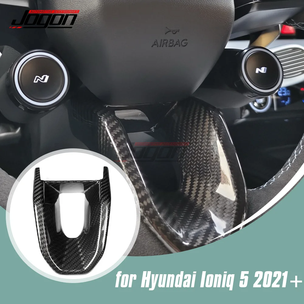 

Dry Carbon Fiber Car Interior Steering Wheel U Strip Panel Cover Trim Accessories For Hyundai Ioniq 5 N 2024 2025