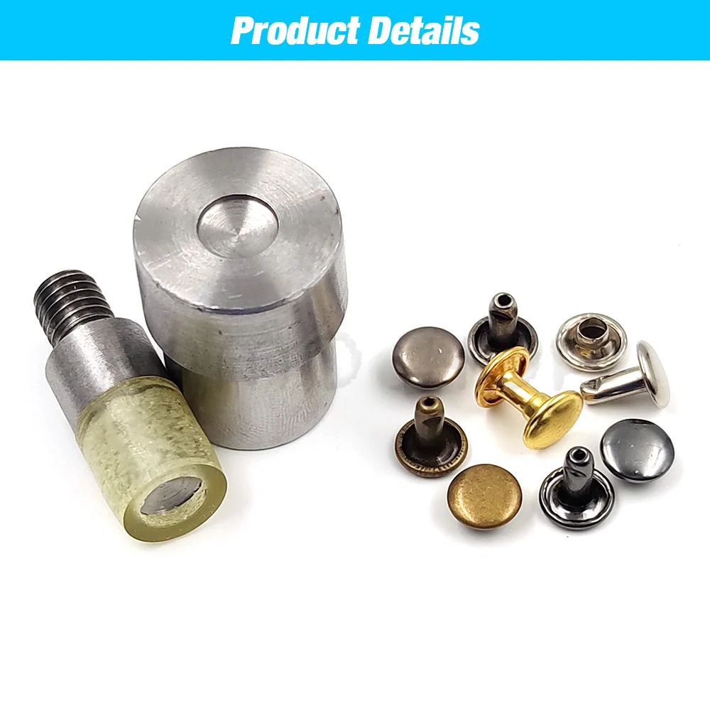 5-15mm Double Caps Rivets Installation Press Dies Mould Fasteners Snaps Dies For Hand Press Machine Leathercraft Shoes Bag Belt