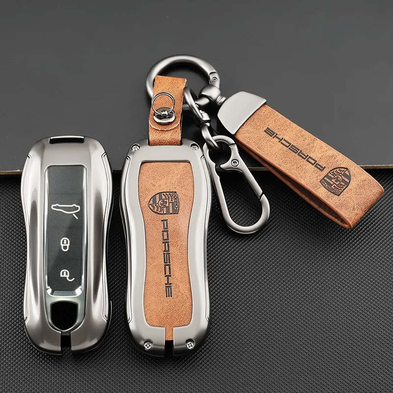 Zine-funda para llave de coche de aleación, carcasa para bolsa de llaves para Porsche Panamera Macan Cayenne Cayman Boxster 911 9ya 971, accesorios de protección