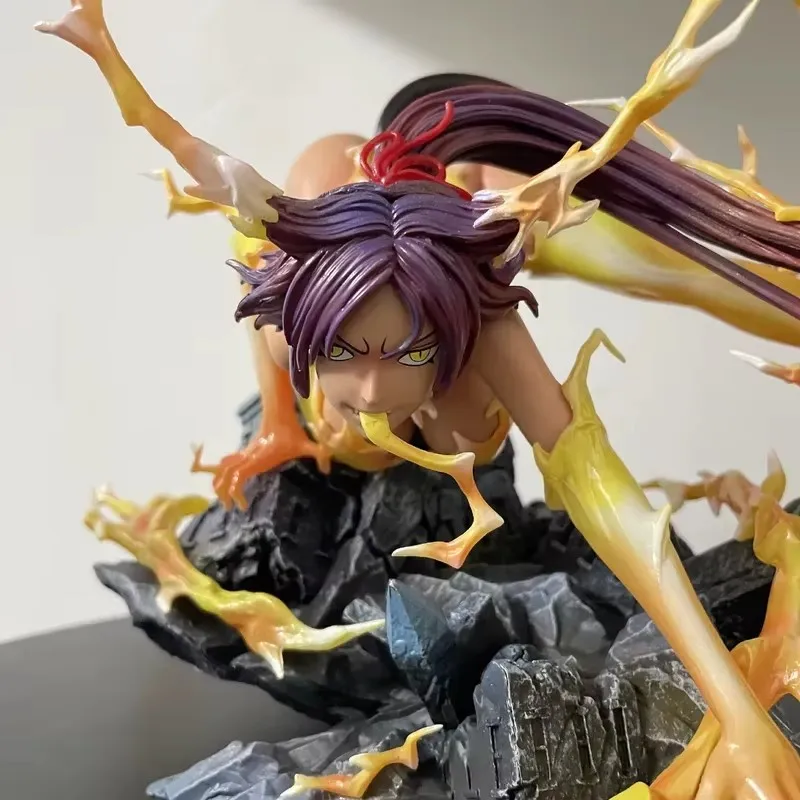 

Фигурка кошкодевочки Шихоин Йоруичи из Bleach, 25 см, ПВХ, аниме-статуэтка, модель для коллекции, подарок, игрушка для рабочего стола