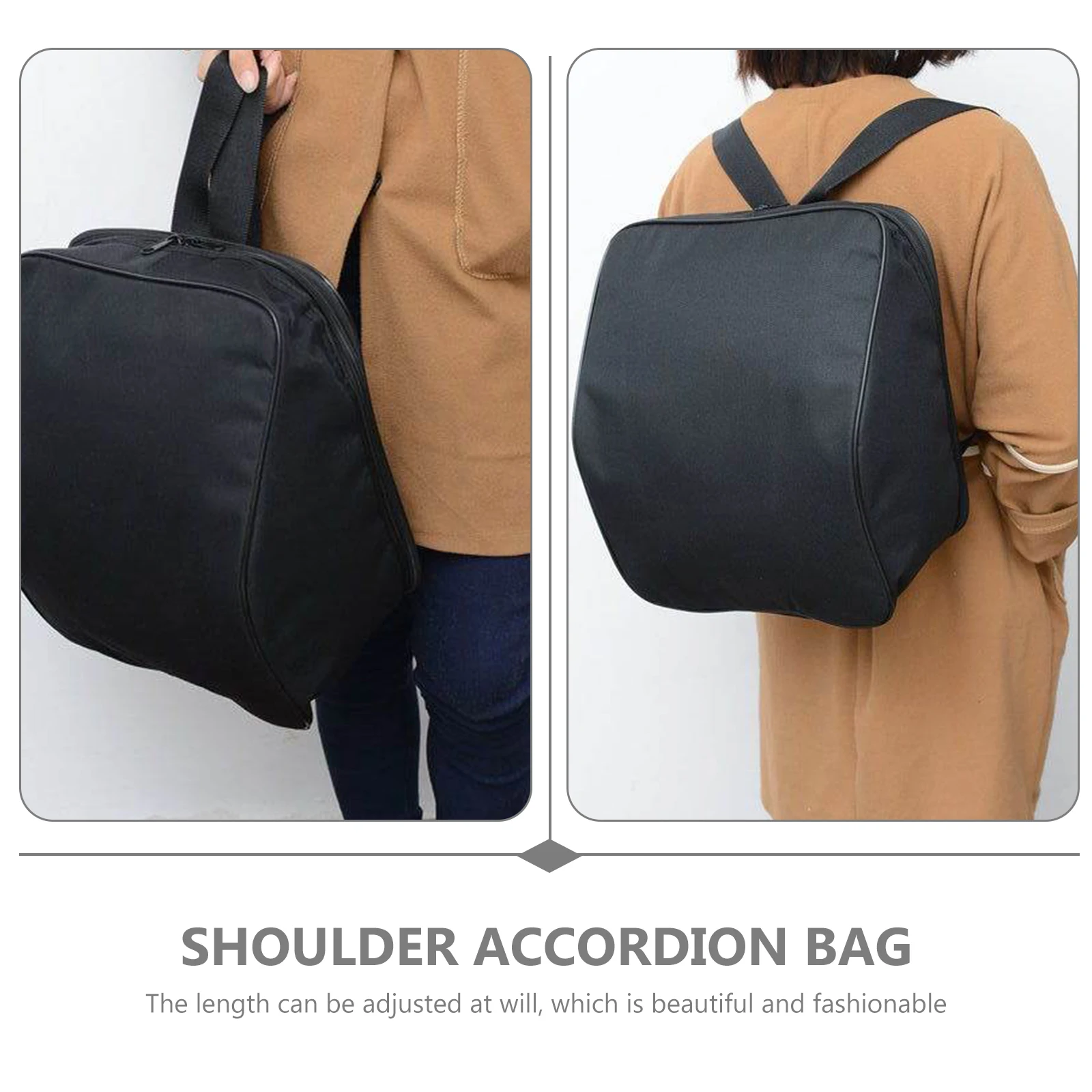 

8 Bass Accordion Bag Fabric Adjustable Shoulder Strap Dustproof Storage Pouch for Church Concert School