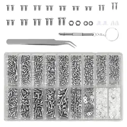 1000Pcs Eyeglasses Repair Kit Nose Pad Replacement Stainless Steel Screws with Storage Box Eye Glass Repairing Tool for Glasses