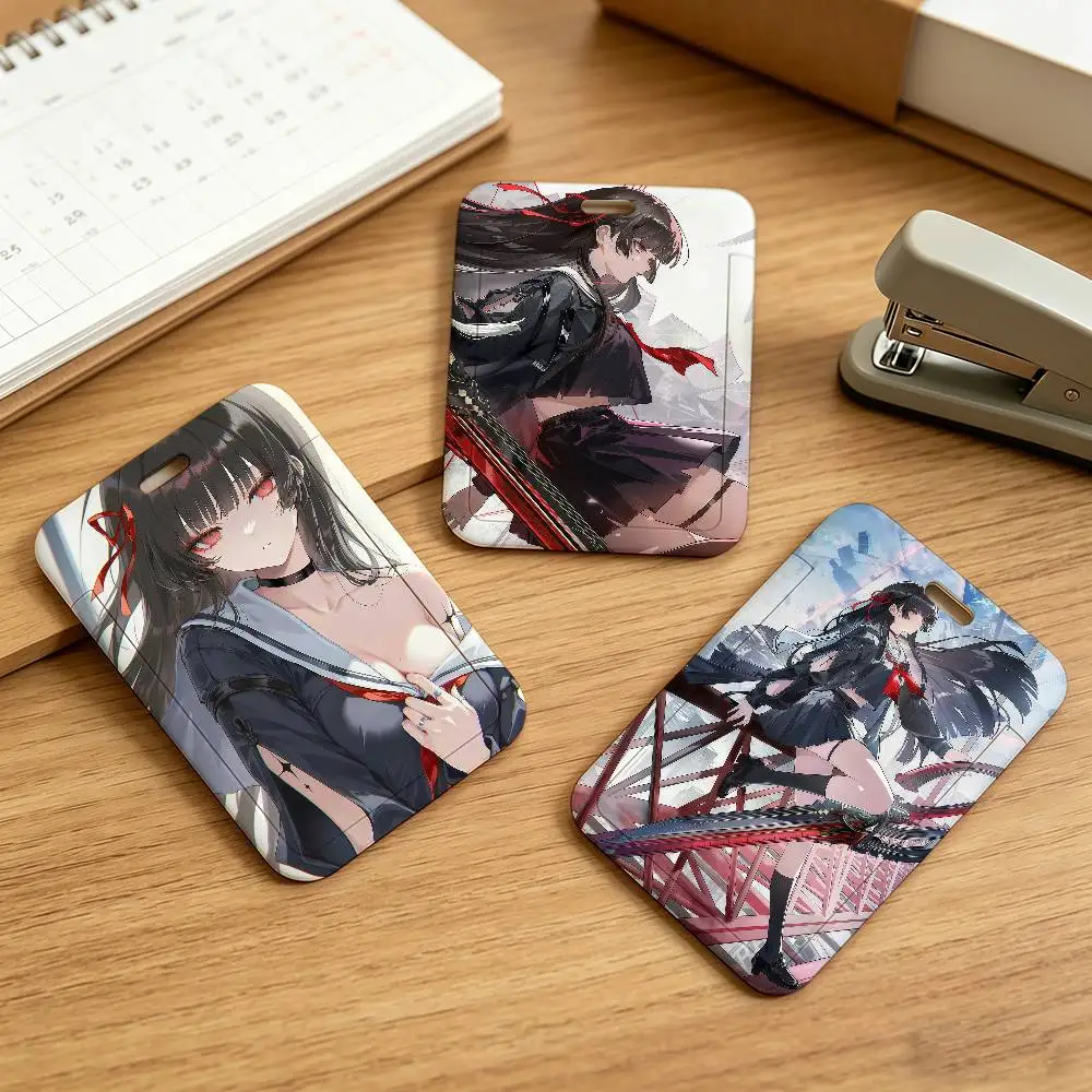 Wuthering Waves Chisa Work Lanyard with ID Card Holder Employee Badge and Office Work Permit Case