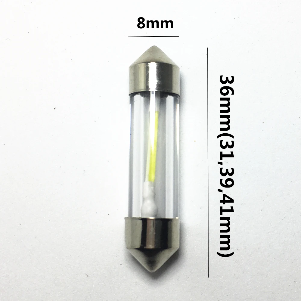 100PCS 31mm 36mm 39mm 41mm Interior Car Light Festoon White c5w LED Bulb Lamps SMD Interior Lighting Bulbs COB Led Auto Lights