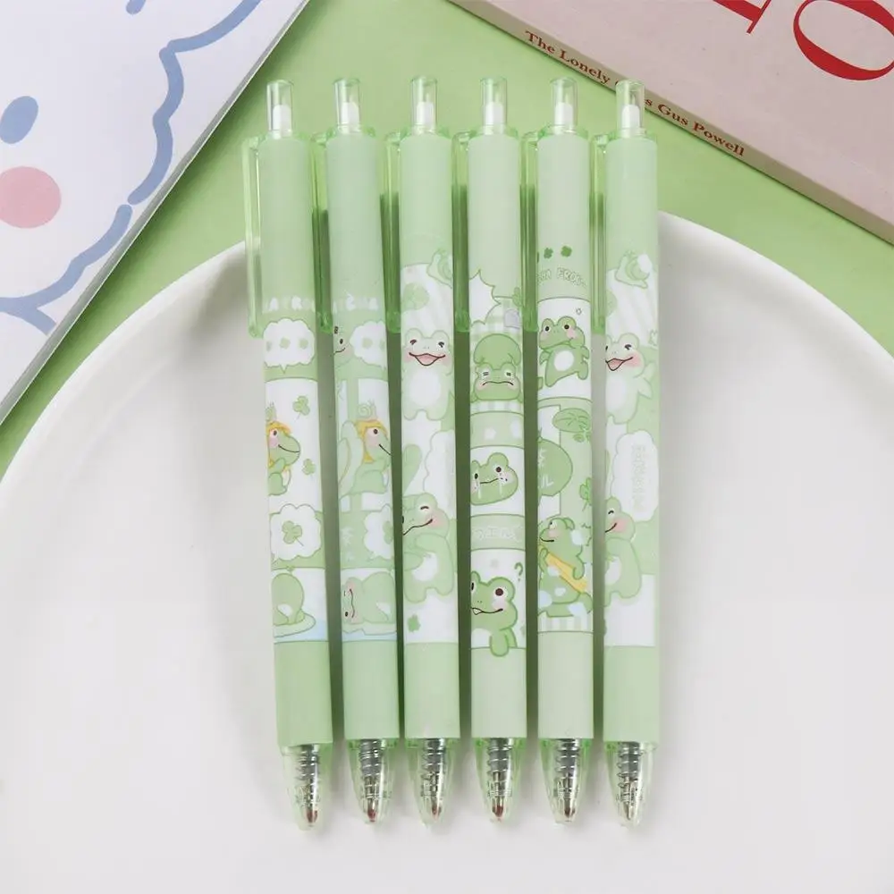 

Supplies Writing Tool Office Gift Push Gel Pen Student Stationery Black Ink Pens Neutral Pen Frog Manual Gel Pens Sign Pen