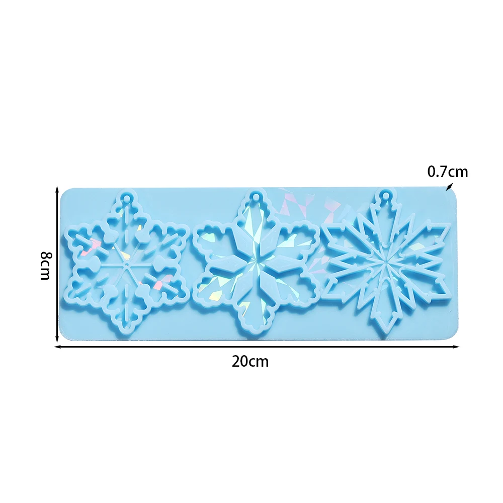 Holographic Laser Snowflower Resin Mold Charm Keychain Pendant Epoxy Resin Silicone Mould For DIY Jewelry Making Tool