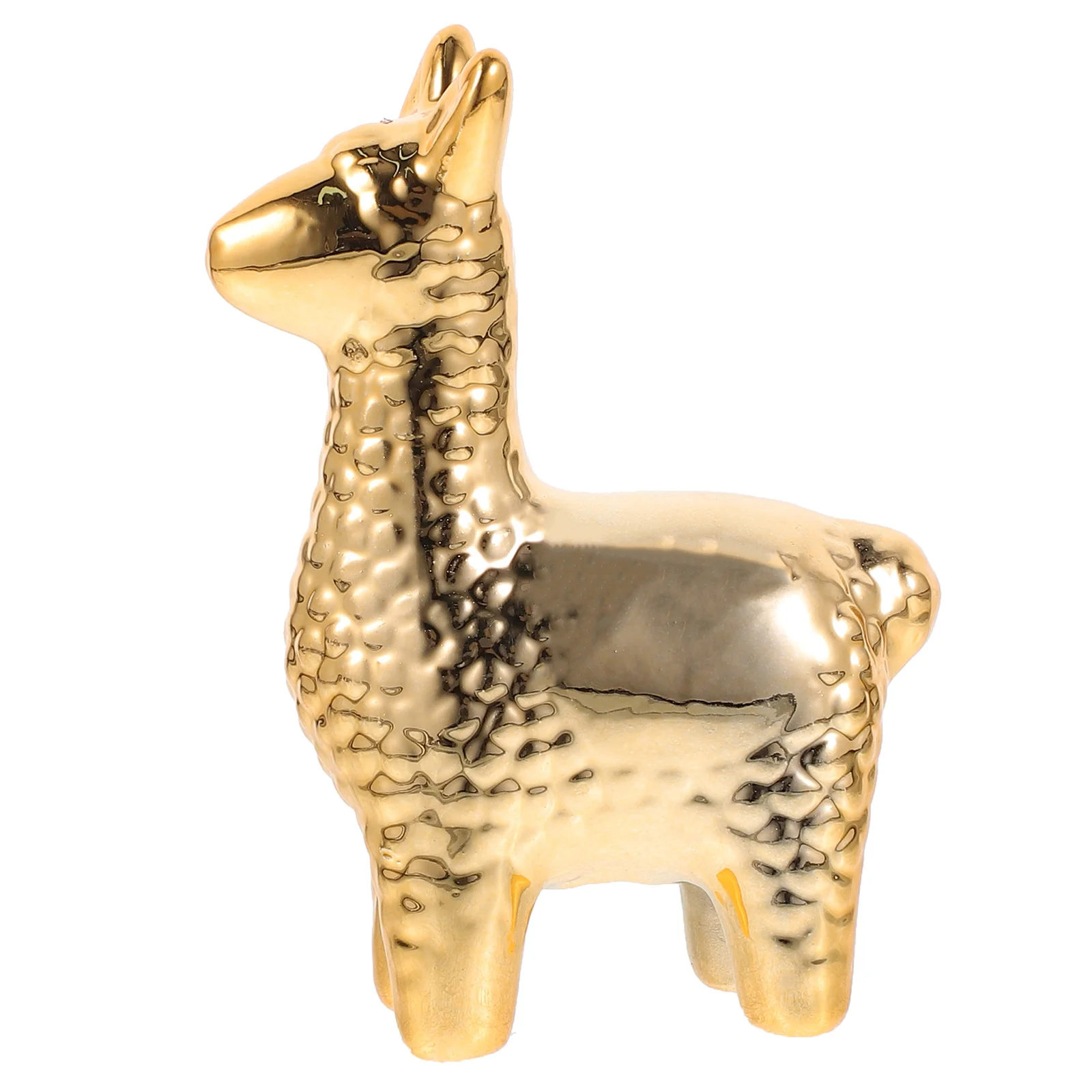

Decorations Alpaca Figurine Decorative Sculpture Home Ornaments Statue Desk Figurines Golden