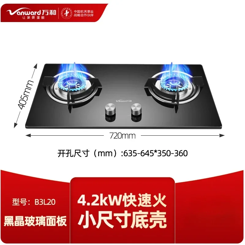 Vanward Gas Stove Double Burner Inset/Countertop Natural Gas/Liquid Propane Coal Gas Stove with Strong Firepower