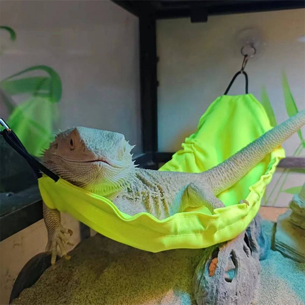 Reptile Hammock Bearded Dragon Hammock With Suction Cups & Clips Soft Hanging Bed For Lizard Gecko Chameleon Small Reptiles