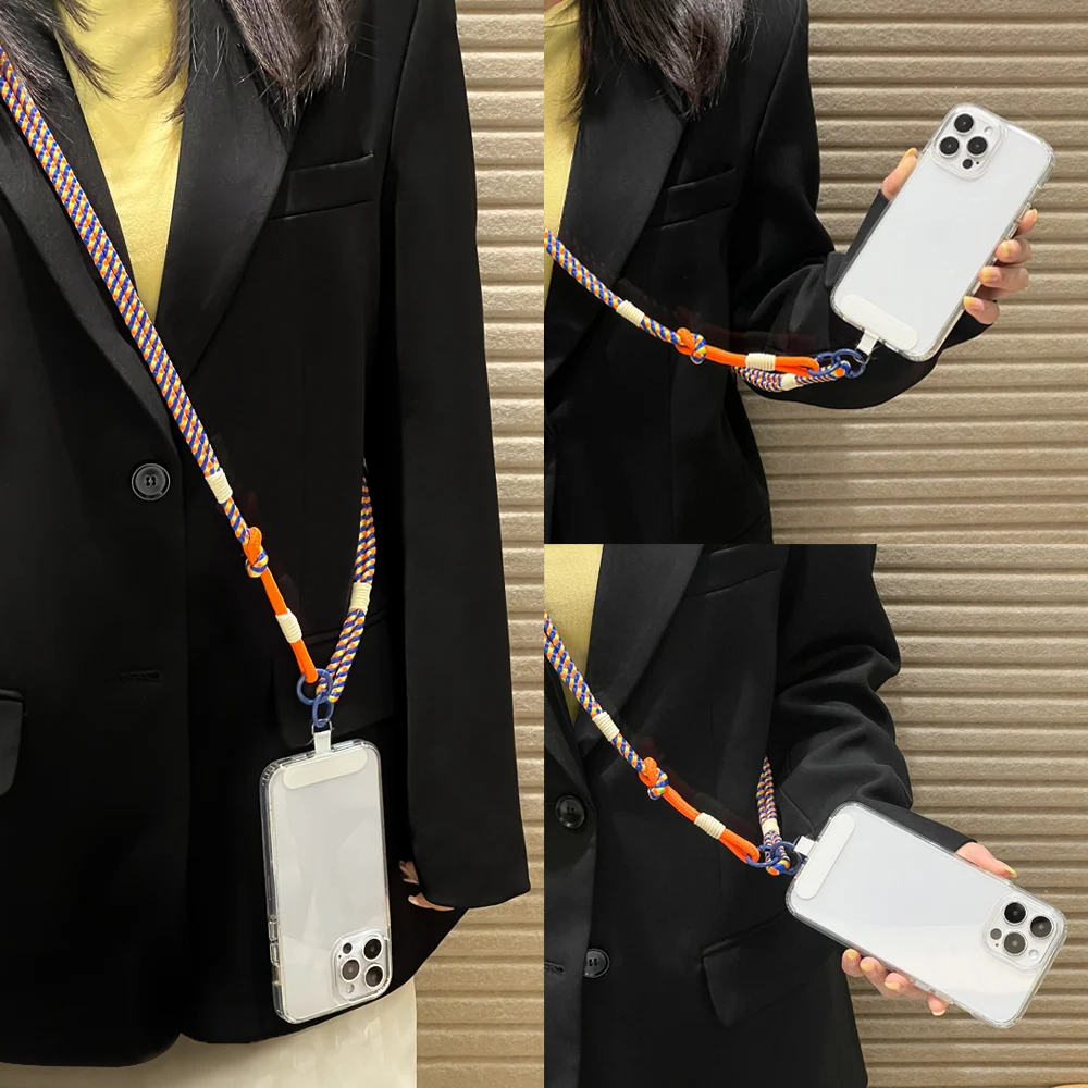 Double Color Handmade Mobile Phone Lanyard Mobile Phone Case Rope Slant Across Extended Neck Mobile Phone Chain Camera Lanyard