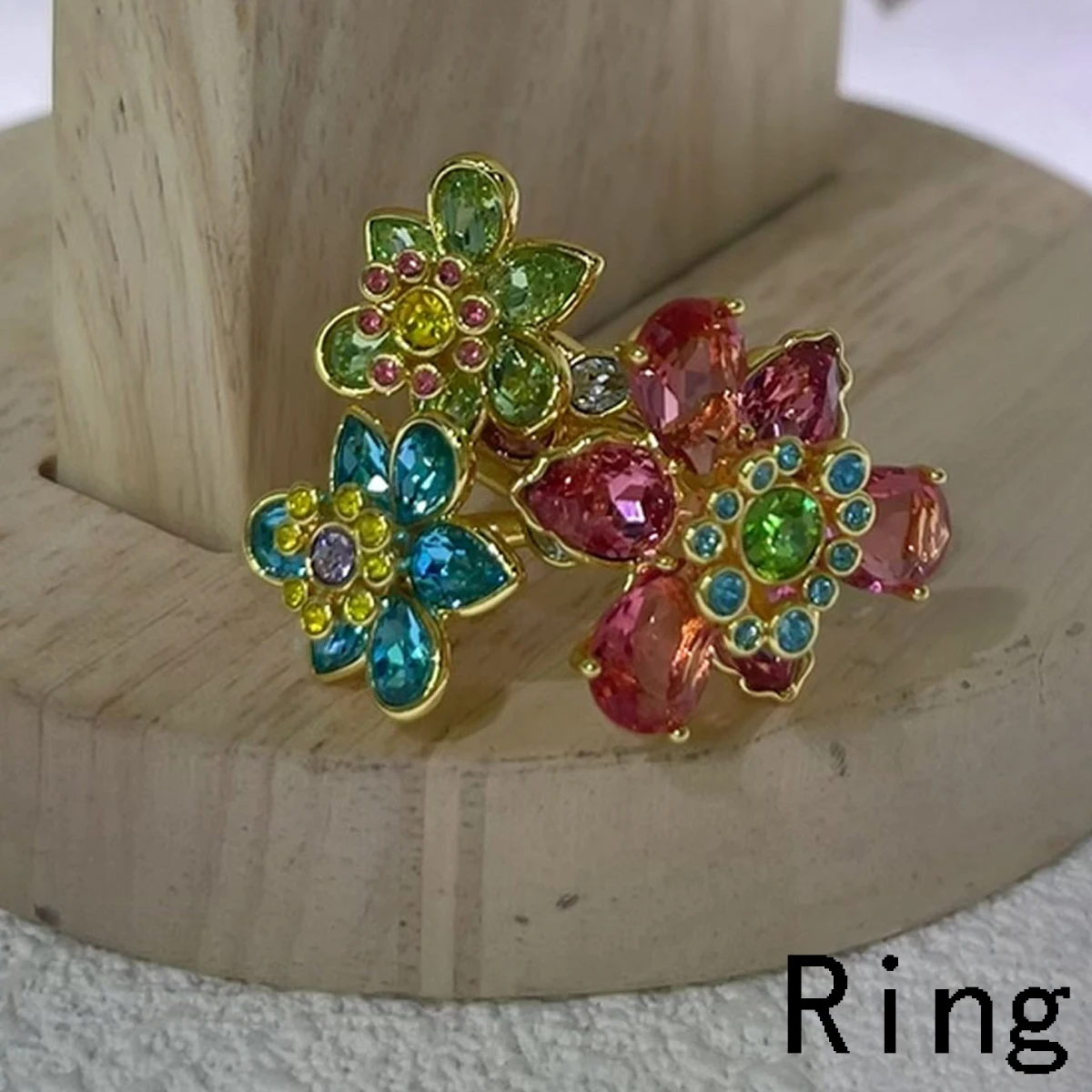 NONE Flower Butterfly Crystal Jewelry Set 8