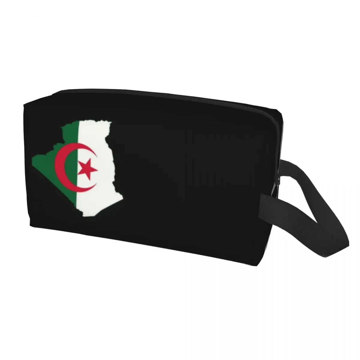 Custom Algeria Map Flag 2222 Toiletry Bag for Women Makeup Cosmetic Organizer Lady Beauty Storage Dopp Kit Case