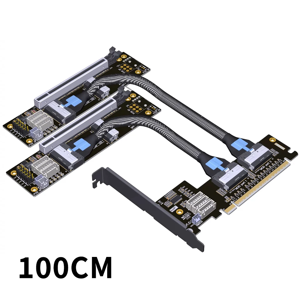 XT-XINTE ADT PCIe 4.0 x16 MCIO Câble Extender Split Card 3