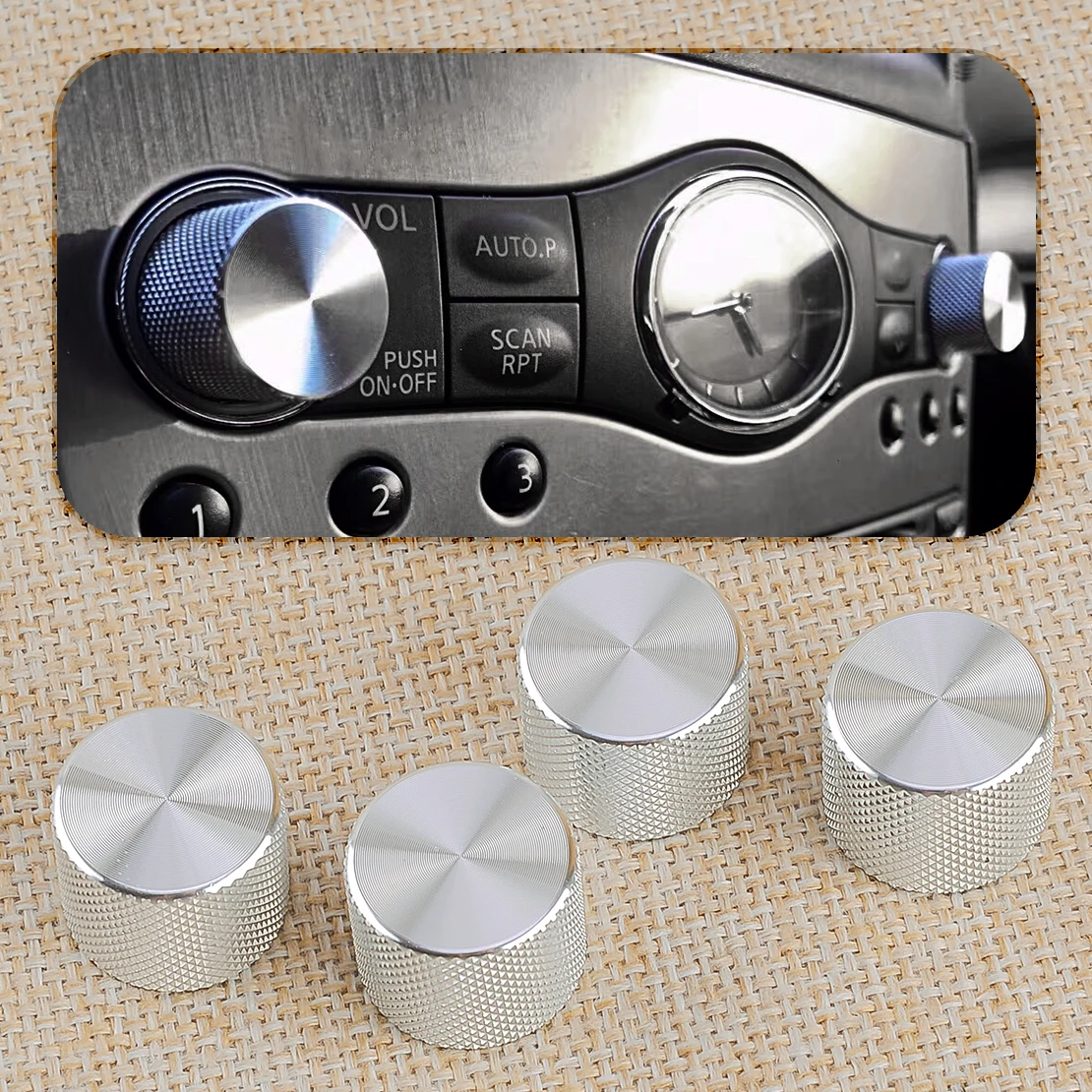 4Pcs Silver Radio &… - image