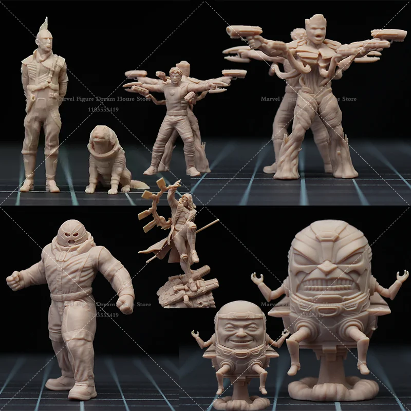 1/64 1/43 Scale Miniature Scene Dolls Un-panited White Figure Mini Model Universe Species Psychic Dog Alien Tree People