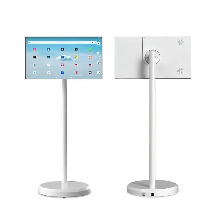 21.5 Inch Portable Smart Tv With Battery Lcd Monitor On Wheels Rotatable Android Tablet Pc For Home/kitchen