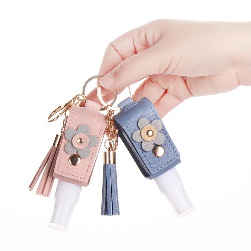 

Hand Sanitizer Empty Bottle Keychain Holder Cartoon Portable Flower Travel Reusable Bottle Hand Washing Gel Storage Bottle