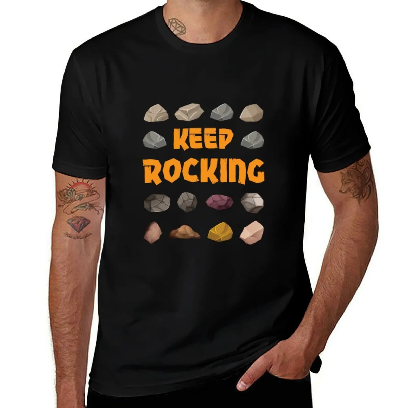 Keep Rocking Geology Rock Haunting Collector T-Shirt man t shirts for men casual T-Shirt