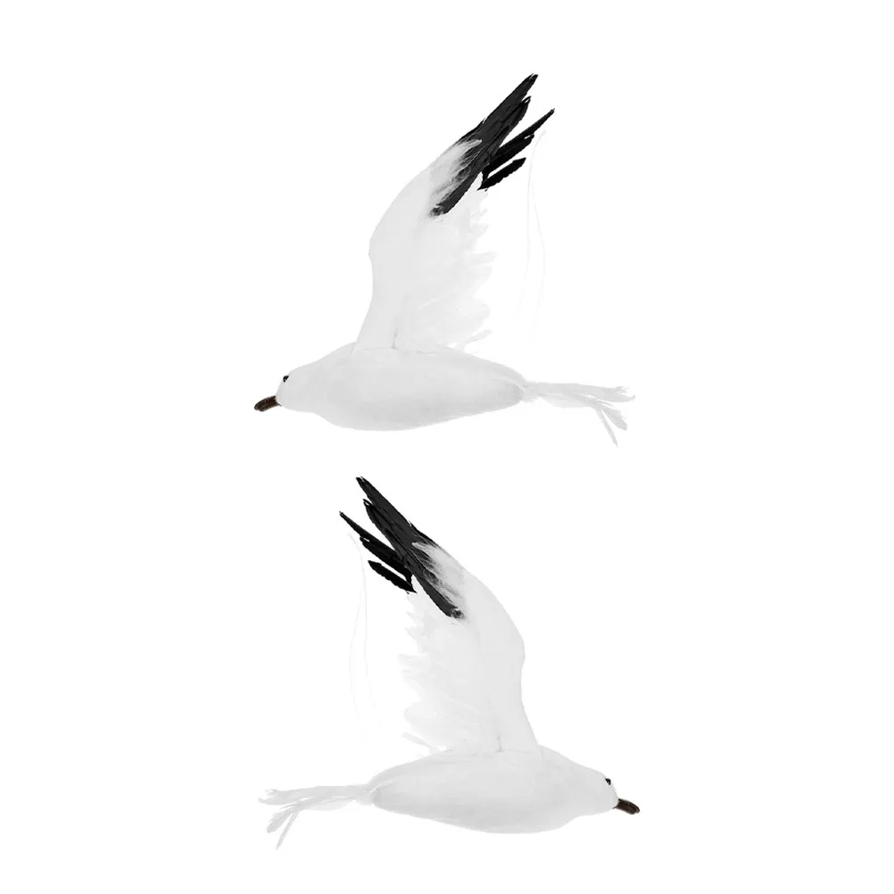 

2 шт. реалистичных подвесных украшений в виде чайки для декора в прибрежном стиле, для пляжных свадеб и вечеринок, морских праздников, потолочные украшения в морском стиле