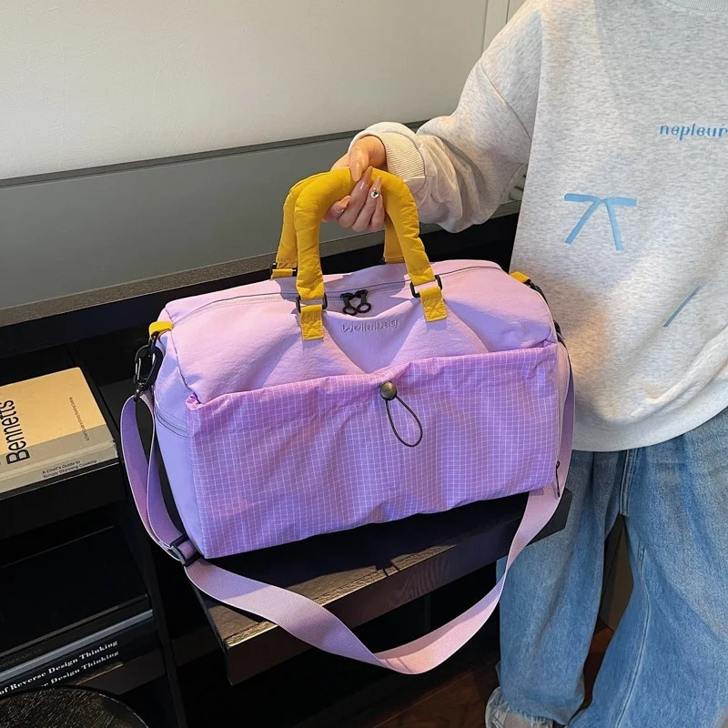 Travel Fitness Bag Short Trip Business Trip Oxford Cloth Single Shoulder Slant Cross Shoe Storage Clothing Lightweight Lazy Bag