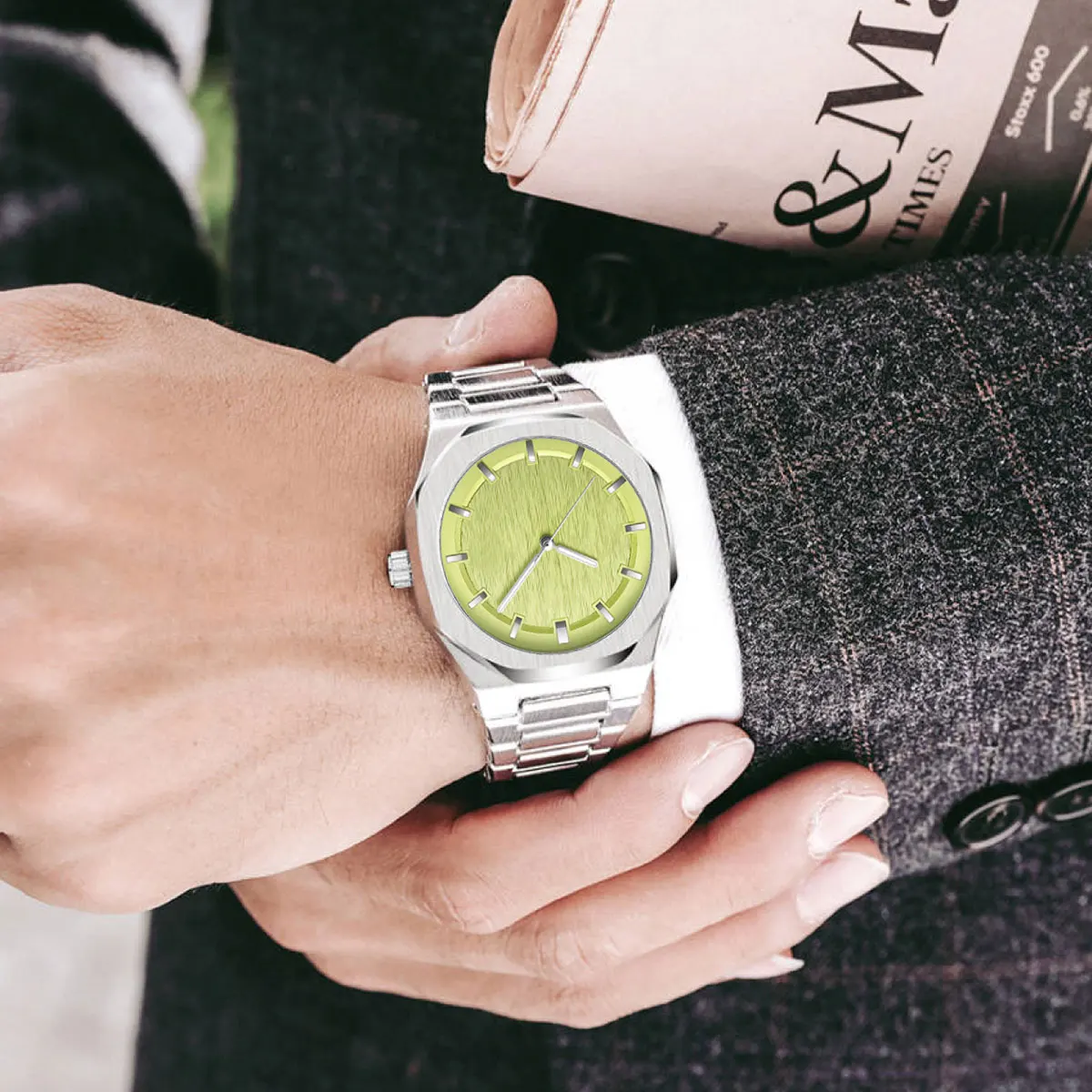 Wholesale Men Fashion Watch Stainless Streel Urtra Thin Business Wristwatch Quartz Waterproof Reloj Hombre Gift Clock