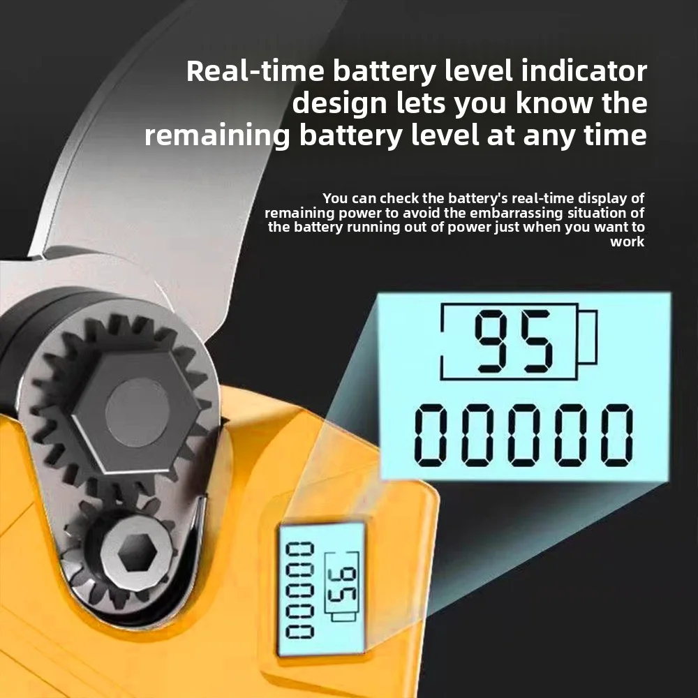 Tesoura de Poda Elétrica Sem Escovas VILASTING, Ferramenta de Jardim, Podador com Display LED 0/1, Tesoura Sem Fio para Bateria Dewalt 18V