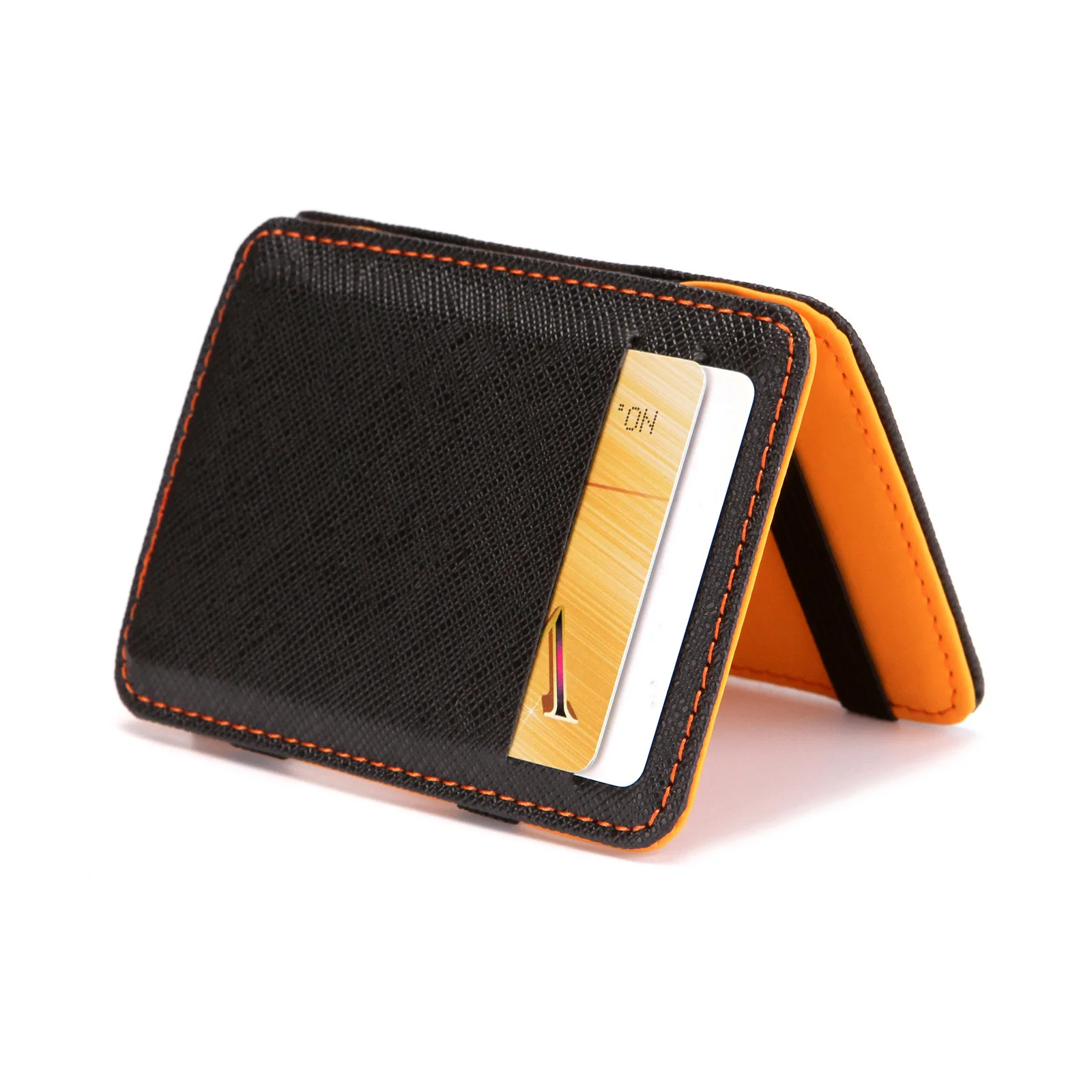 PU Leather Ultra Thin Magic Wallets for Women Men Mini Business Credit Card Holder Case Small Coin Purses Portable Clutch Bag