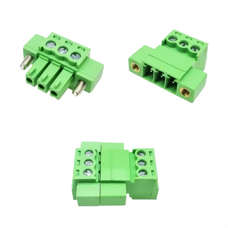 2Sets 15EDGKPM 3.81mm 2/3/4/5/6/7/8/16Pin Right Angle Screw Terminal Block Connector 15EDG 3.81MM Pitch Plug + Pin Header Socket