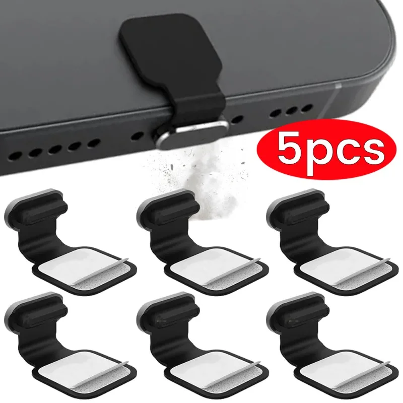 

Самоклеящиеся металлические пылезащитные заглушки типа C для сотового телефона, 5-1 шт., пылезащитные заглушки для Apple iPhone 15 Pro Max Samsung, Пылезащитная заглушка