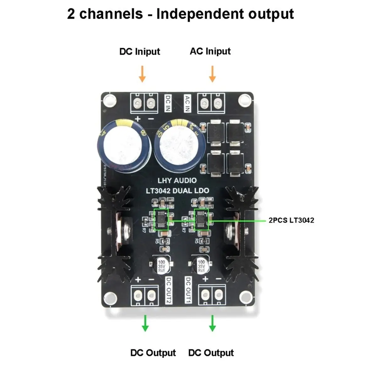 (DT37) Dual LT3042 Low Noise Linear Regulator Power Supply PSU 5V 12V 15V for Decoder Class A Amplifier 15V