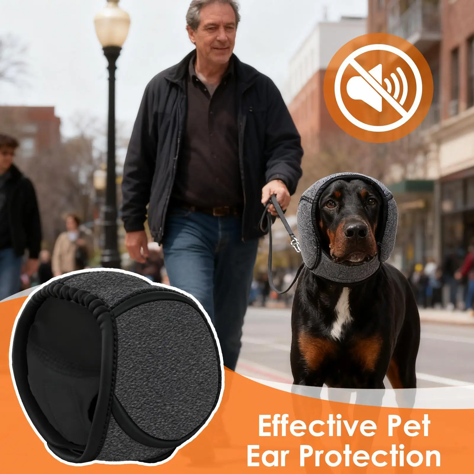 Dog Noise Cancelling Headphones Elastic Soundproof Wrap Outside Dog Ear Protection Cover Winter Warm Pets Earmuffs