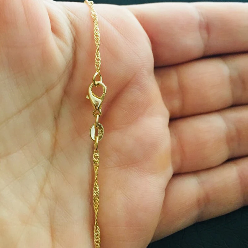 Wholesale 10pcs/Lot Gold Color 925 Silver Water Wave Chain Lobster Clasps For Pendant Necklace Jewelry Accessories DIY Handmade