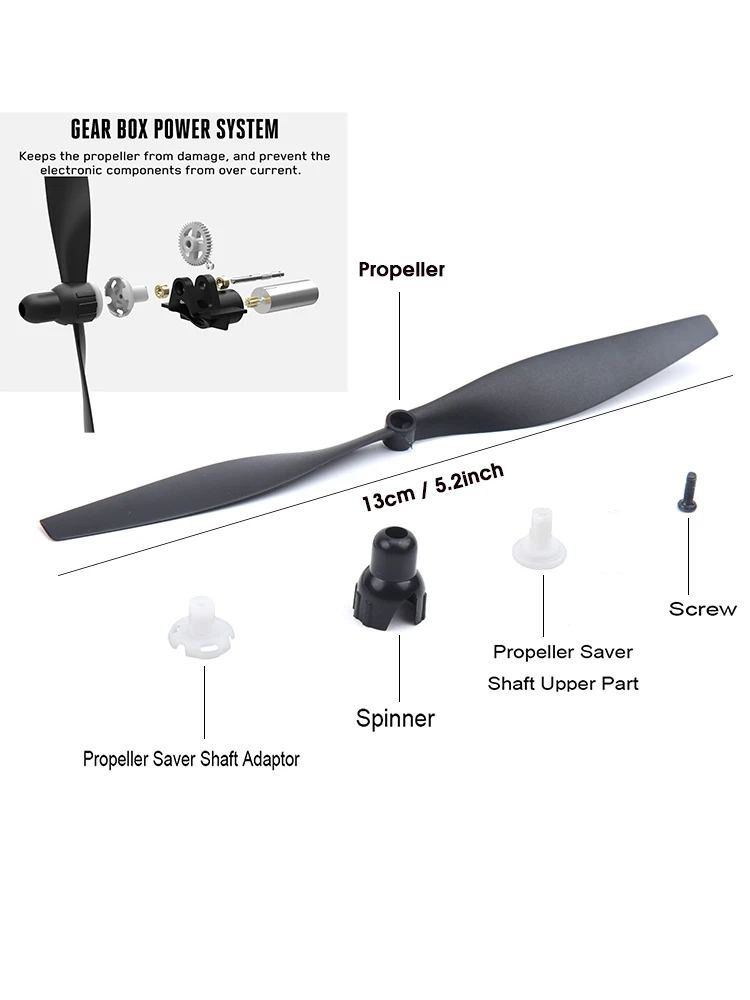 Ensemble d'hélices et économiseurs d'hélice 5.2 pouces, 2/4 pièces, pour VOLANTEXRC 761 – 8 F4U Corsair / 761-9 T28, pièces de rechange pour avion, offre spéciale