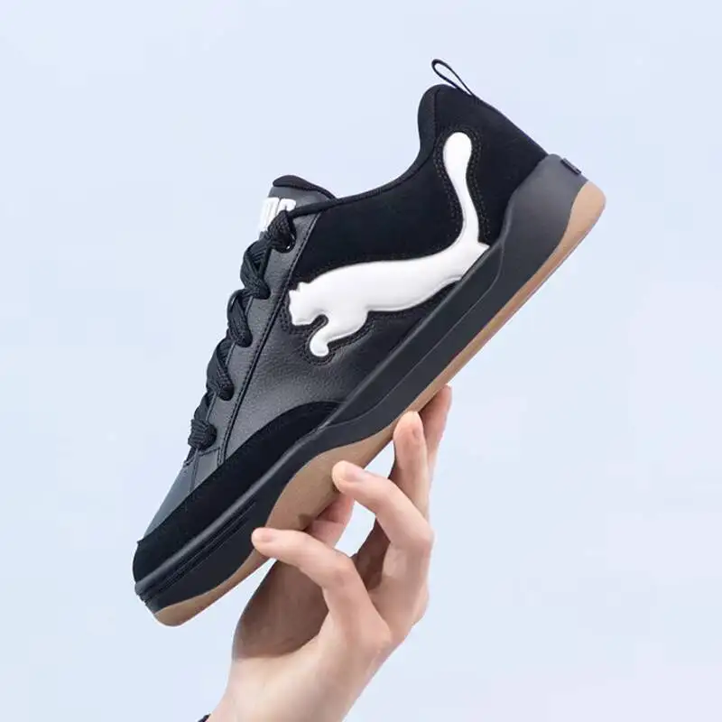 Authentic PUMA Unisex Black Platform Bread Skate Shoes All Season Leather Casual Sneakers 395022-01
