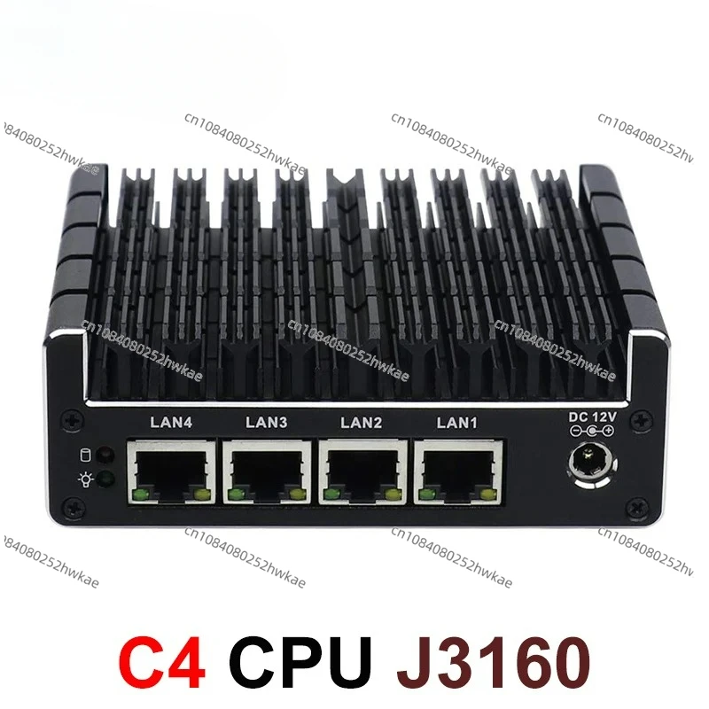 Fanless Mini PC Support AES-NI Firewall PFsense Intel Celeron J3060 J3160 with 4*LAN 1*COM 2*HDMI 2*USB3.0 Win 7 Linux Mini Pc