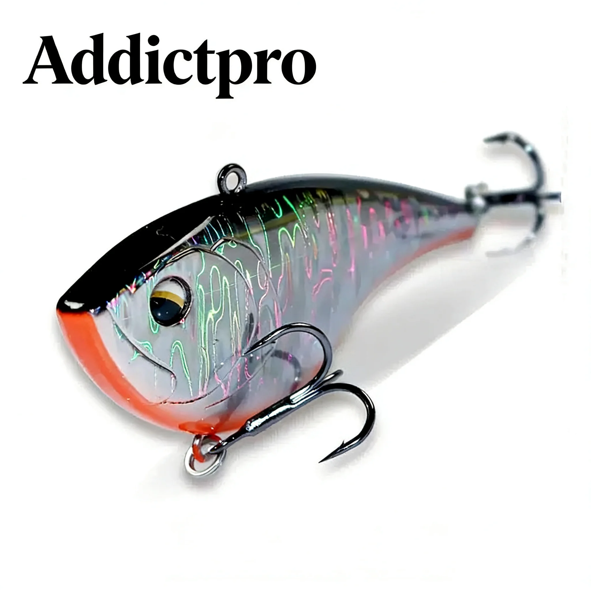 

Addictpro 80mm/21g VIB 80s Noise Ice Fishing Lure Artificial Hard Baits with Treble Hooks Plastic Crankbait for Bass Saltwater